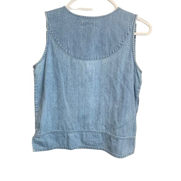 Christopher & Banks Womens Denim Pleated Button Detail Western Shirt S Festival - Picture 6 of 6